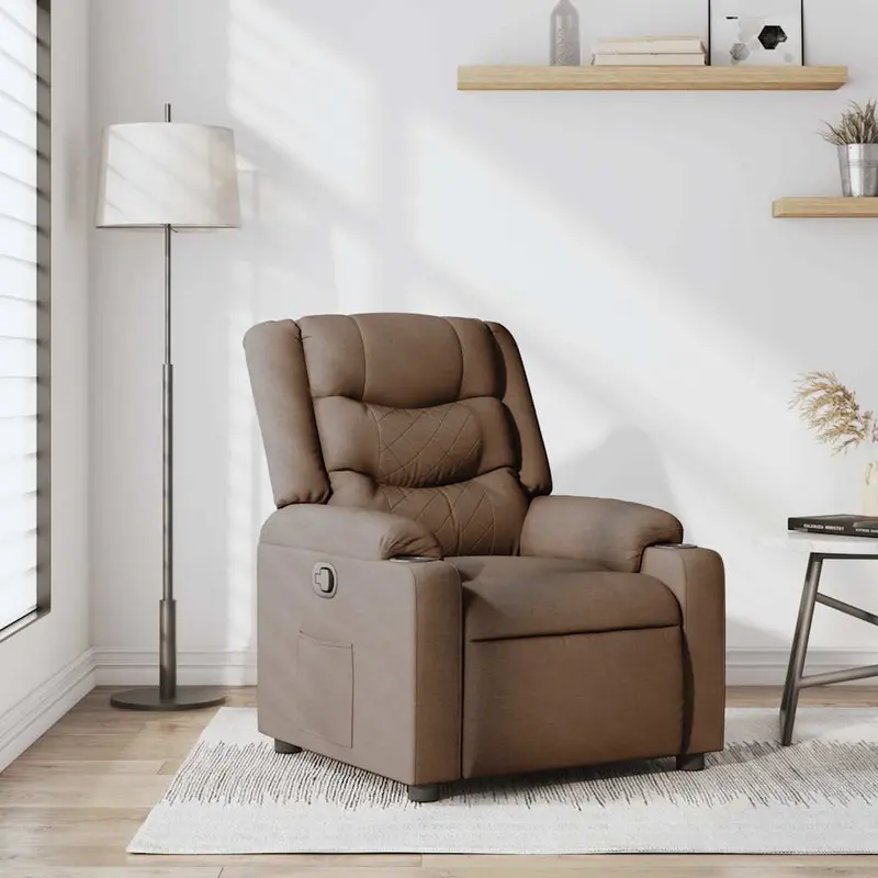 Vidaxl fauteuil verstelbaar stof bruin