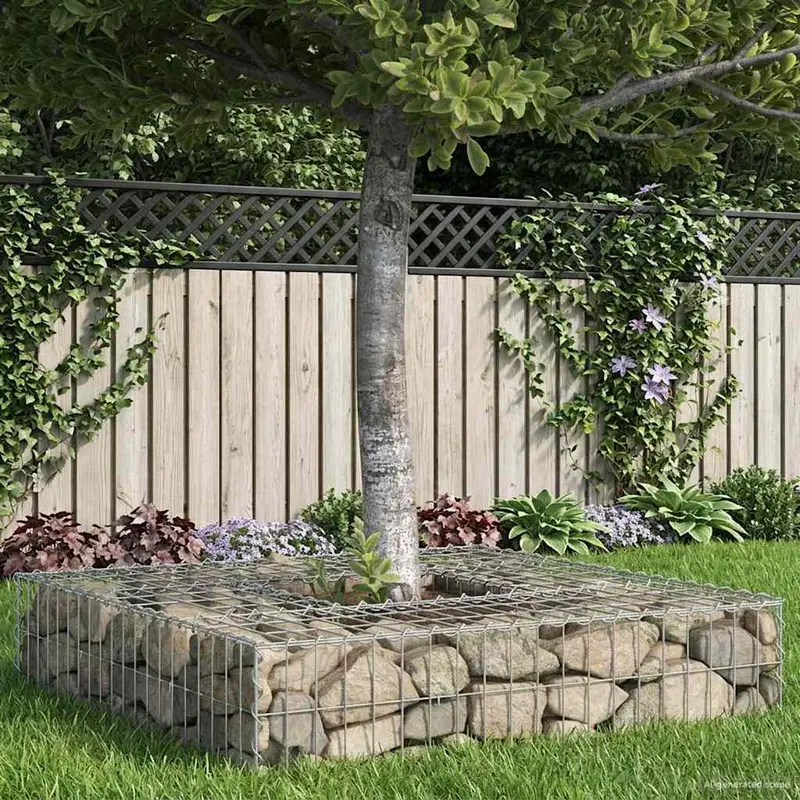 Vidaxl gabion verhoogd bed 100 x 100 x 20 cm gegalvaniseerd staal