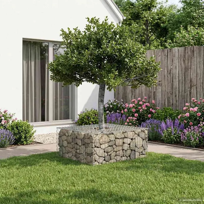 Vidaxl gabion verhoogd bed 100 x 100 x 40 cm gegalvaniseerd staal