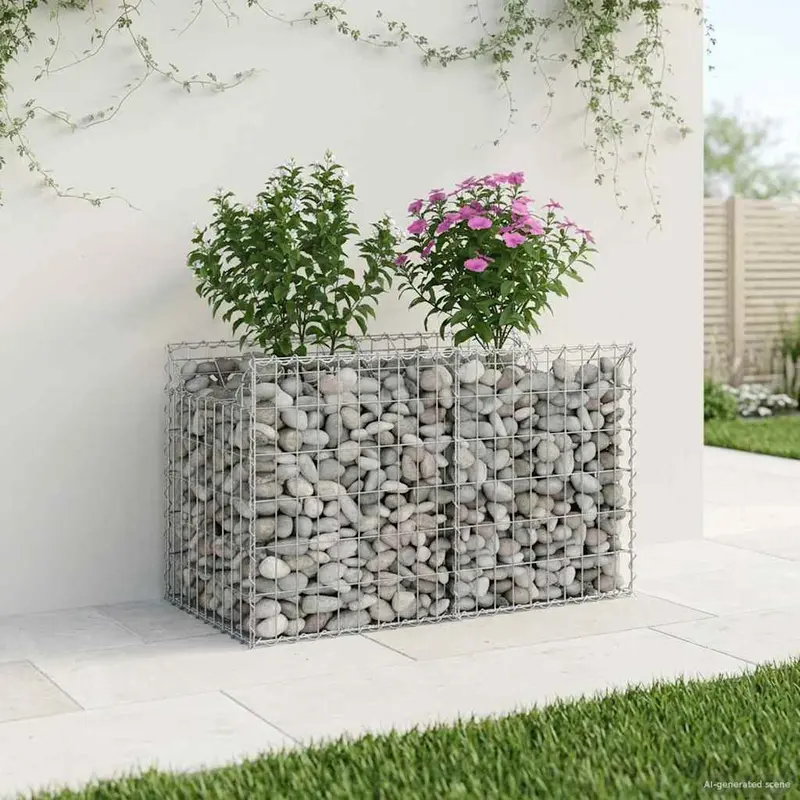 Vidaxl gabion verhoogd bed 100 x 50 x 60 cm gegalvaniseerd staal