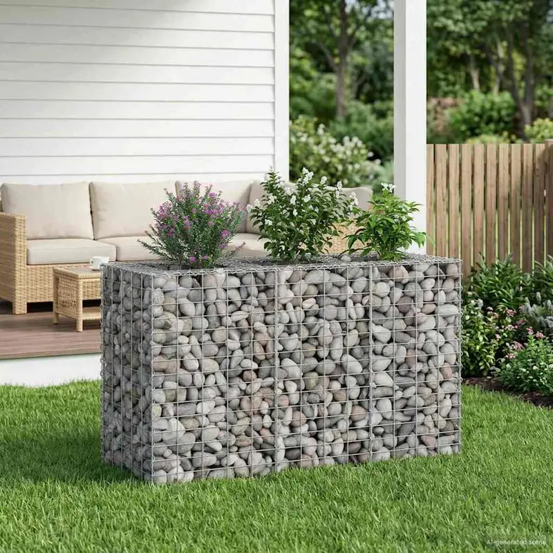 Vidaxl gabion verhoogd bed 130 x 50 x 80 cm gegalvaniseerd staal