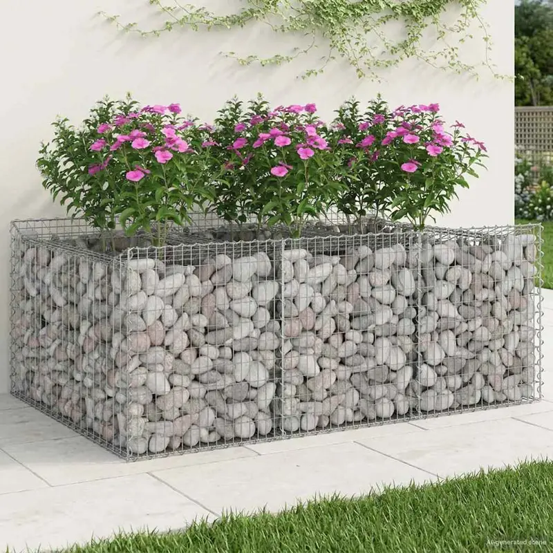 Vidaxl gabion verhoogd bed 150 x 100 x 60 cm gegalvaniseerd staal