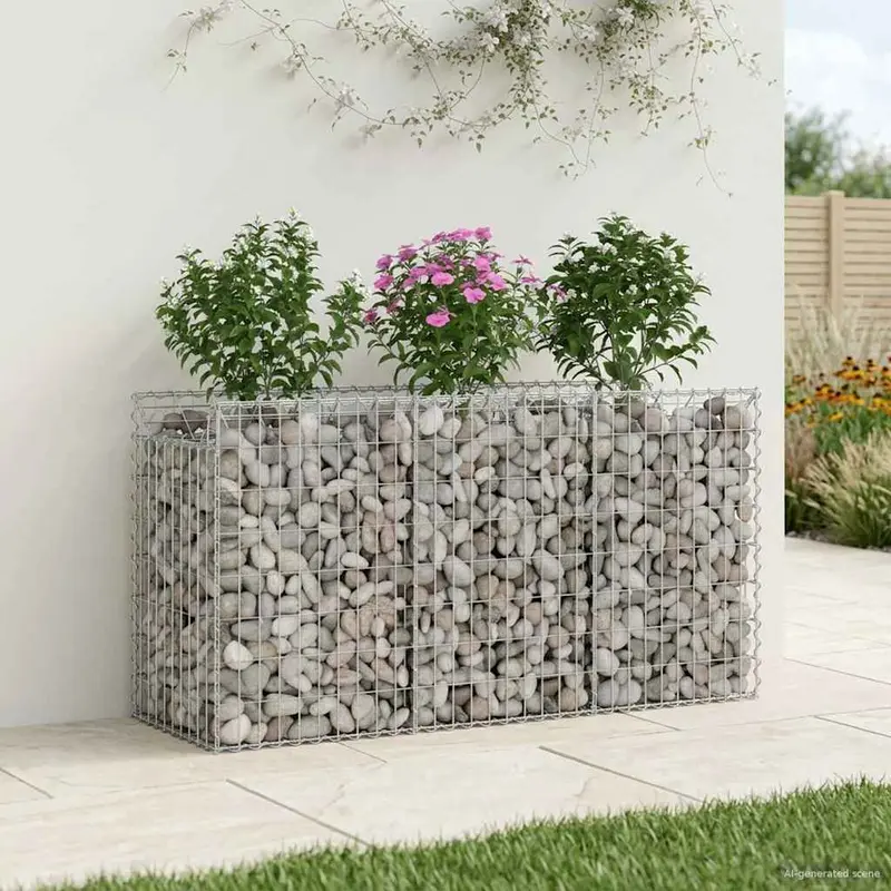 Vidaxl gabion verhoogd bed 150 x 50 x 80 cm gegalvaniseerd staal