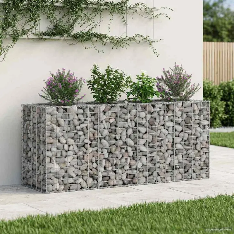 Vidaxl gabion verhoogd bed 170 x 50 x 80 cm gegalvaniseerd staal