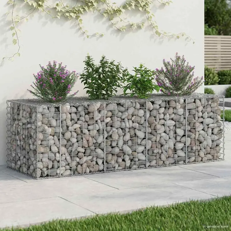 Vidaxl gabion verhoogd bed 180 x 60 x 55 cm gegalvaniseerd staal