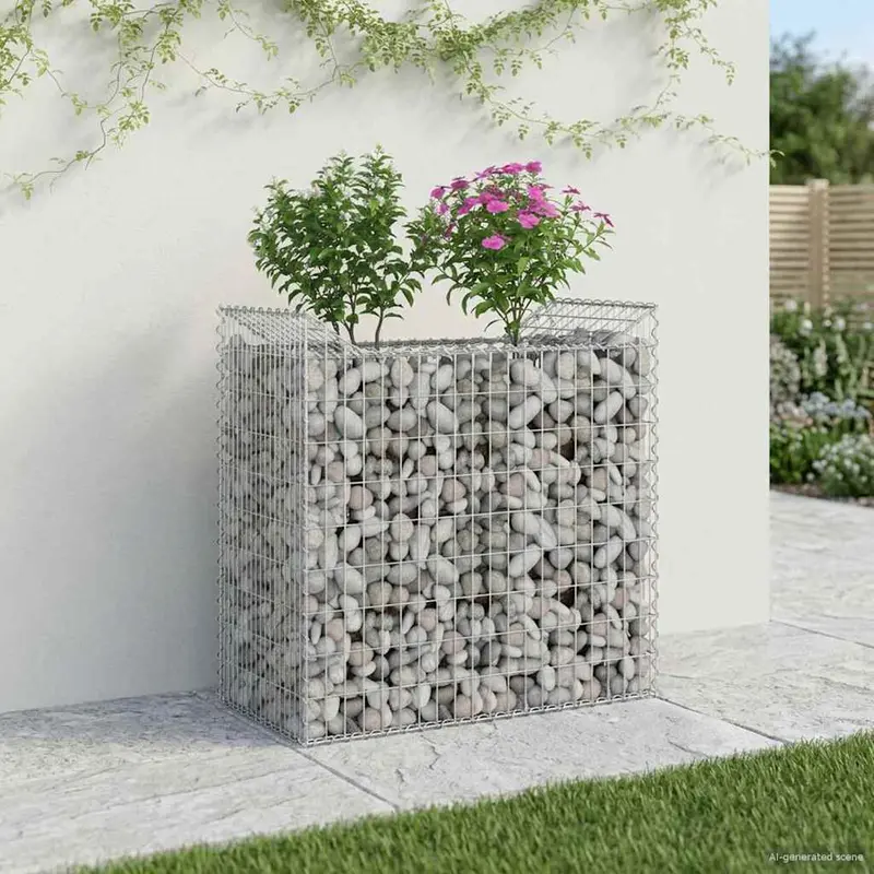 Vidaxl gabion verhoogd bed 50 x 100 x 100 cm gegalvaniseerd staal
