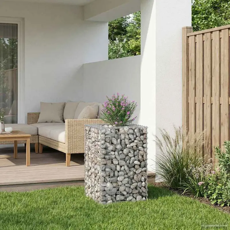 Vidaxl gabion verhoogd bed 50 x 50 x 80 cm gegalvaniseerd staal zilver