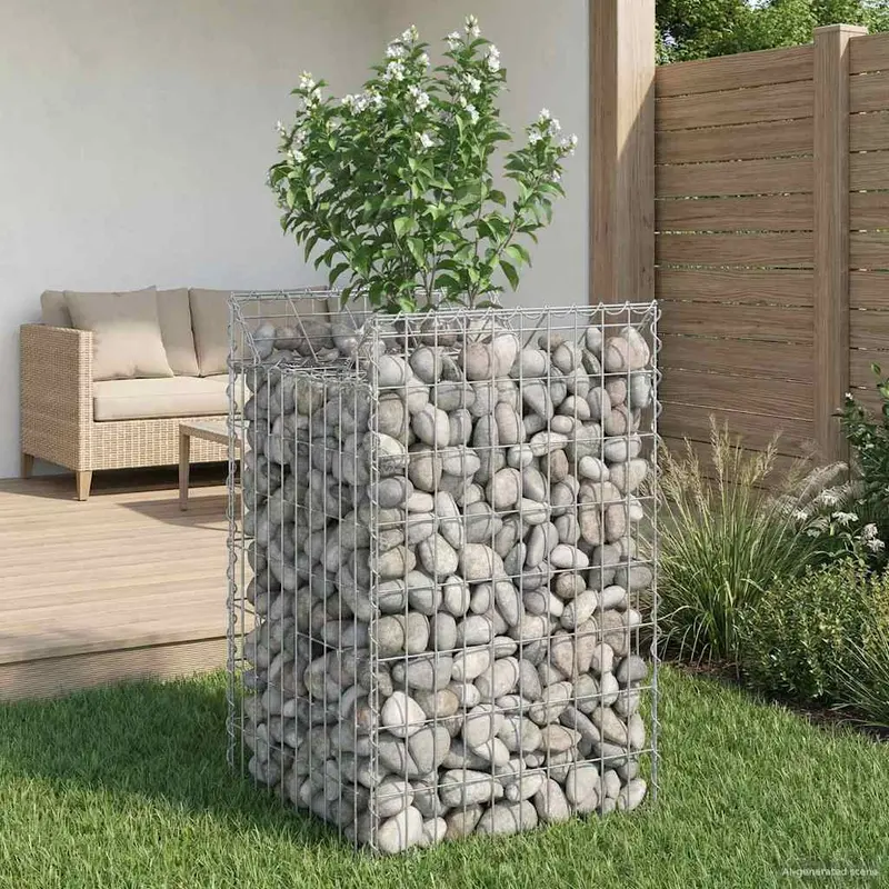 Vidaxl gabion verhoogd bed 50 x 50 x 80 cm gegalvaniseerd staal zilver