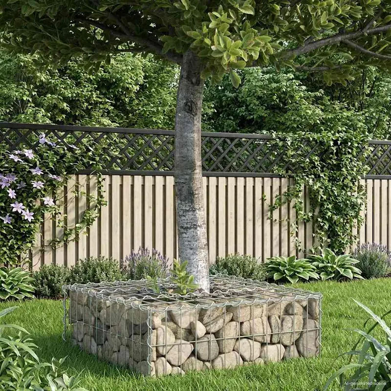Vidaxl gabion verhoogd bed 60 x 60 x 20 cm gegalvaniseerd staal zilver