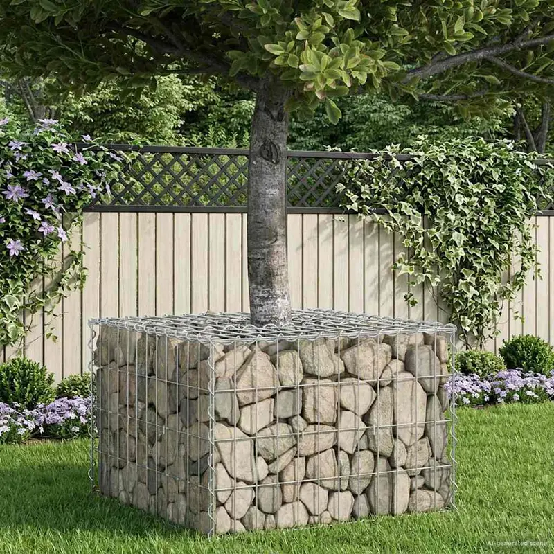 Vidaxl gabion verhoogd bed 60 x 60 x 40 cm gegalvaniseerd staal zilver