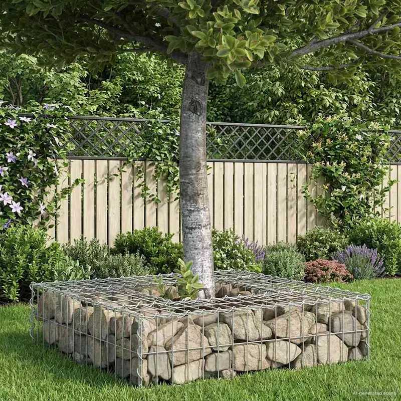 Vidaxl gabion verhoogd bed 80 x 80 x 20 cm gegalvaniseerd staal zilver