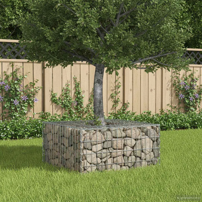 Vidaxl gabion verhoogd bed 80 x 80 x 40 cm gegalvaniseerd staal zilver