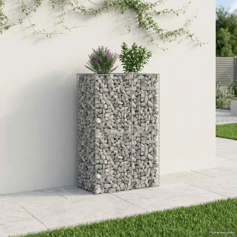 Vidaxl gabion verhoogd bed 90 x 50 x 150 cm gegalvaniseerd staal