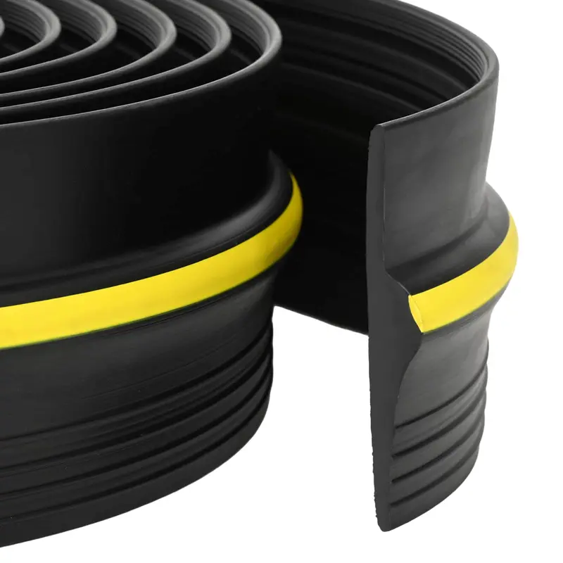 Vidaxl garage vloerseal zwart en geel 12 x 90 mm 3,5 m pvc