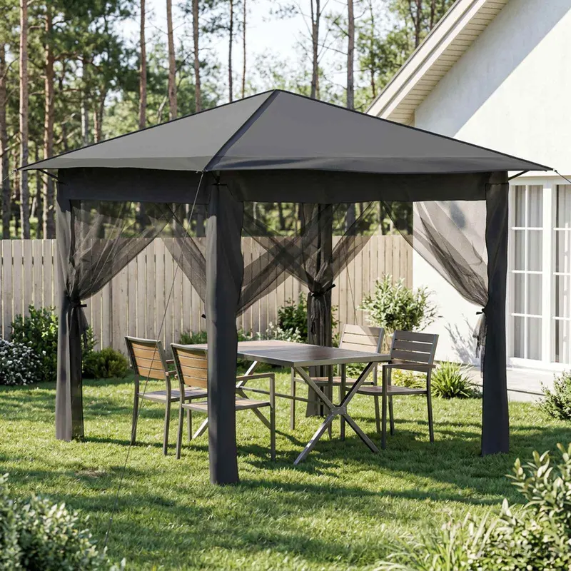 Vidaxl gazebo met 4 zijwanden 2,6 x 2,6 m