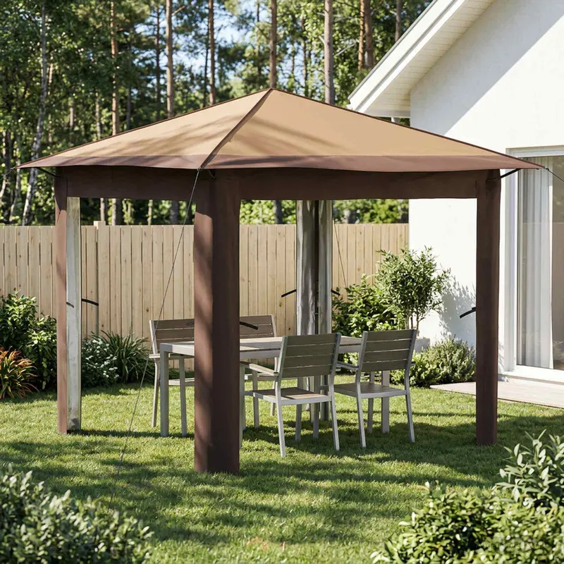 Vidaxl gazebo zonder zijwand 2,6 x 2,6 m beige en bruin