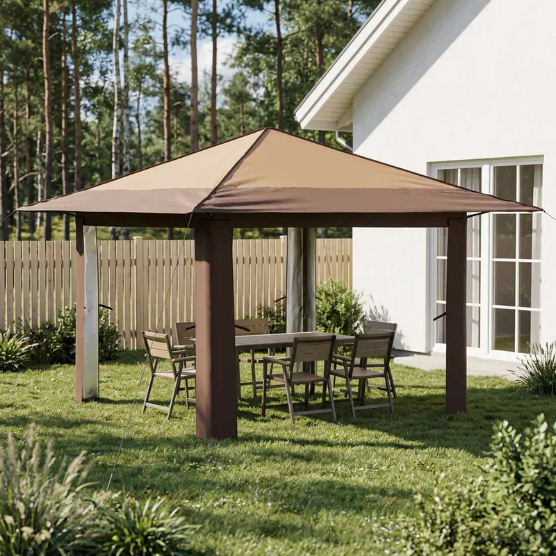 Vidaxl gazebo zonder zijwand 3,3 x 3,3 m beige en bruin