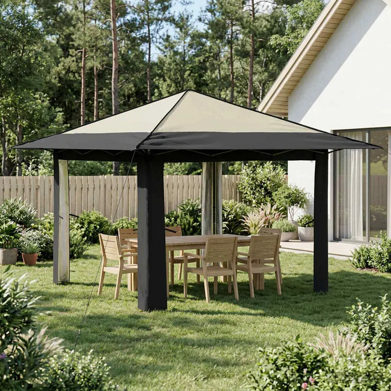 Vidaxl gazebo zonder zijwand 3,3 x 3,3 m crème en antraciet