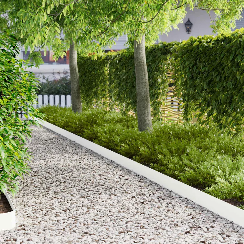 Vidaxl gazonrand 10 st 100 x 15 cm staal wit