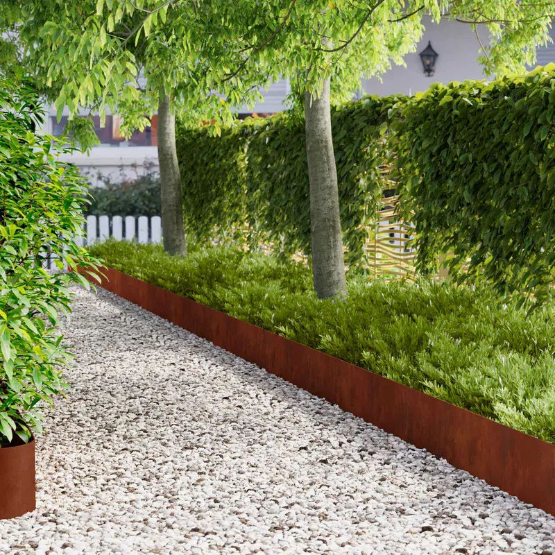 Vidaxl gazonrand 10 st 100 x 18 cm staal roestkleurig