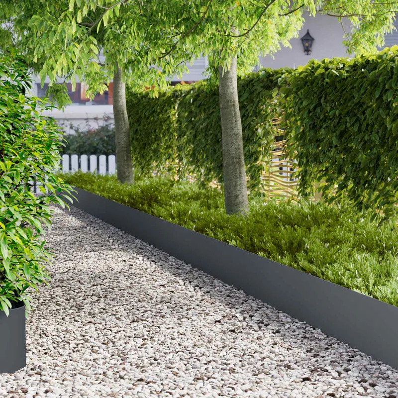Vidaxl gazonrand 10 st 100 x 22 cm staal antraciet