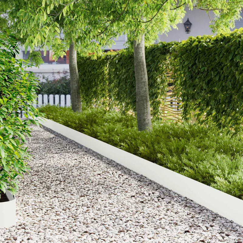 Vidaxl gazonrand 10 st 102 x 15 x 4 cm staal wit
