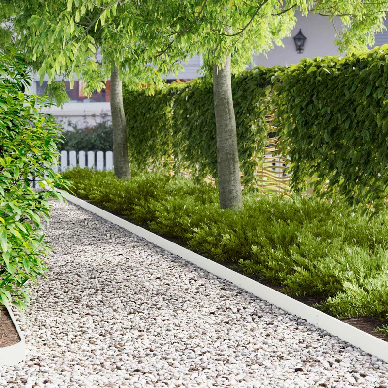 Vidaxl gazonrand 10 st 103 x 10 cm staal wit