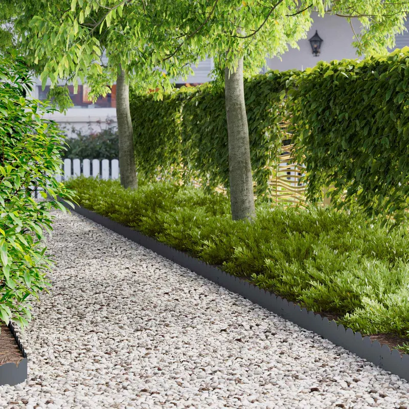 Vidaxl gazonrand 10 st 103 x 15 cm staal antracietkleurig