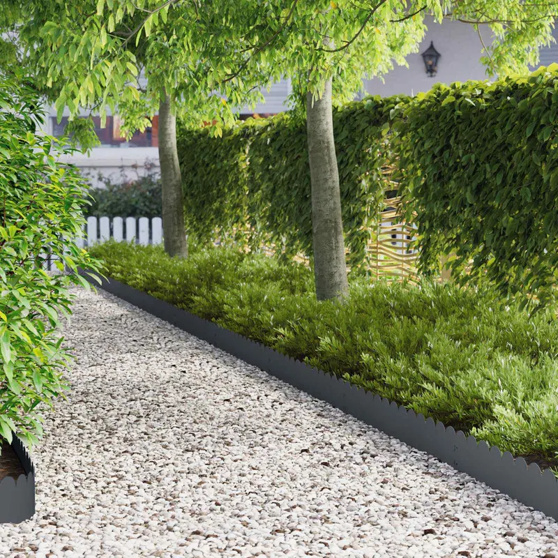 Vidaxl gazonrand 10 st 103 x 20 cm staal antracietkleurig