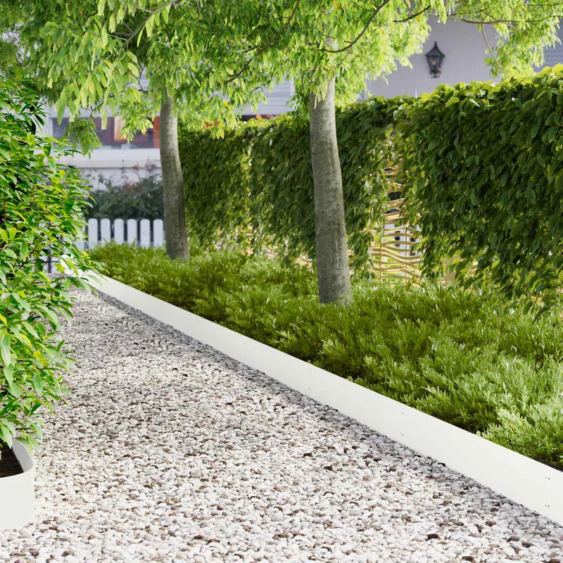 Vidaxl gazonrand 10 st 103 x 20 cm staal wit