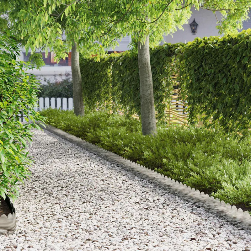 Vidaxl gazonrand 10 st 103 x 20 cm staal zilverkleurig