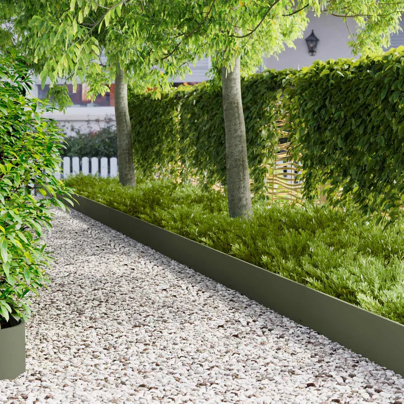 Vidaxl gazonrand 10 st 103 x 25 cm staal olijfgroen