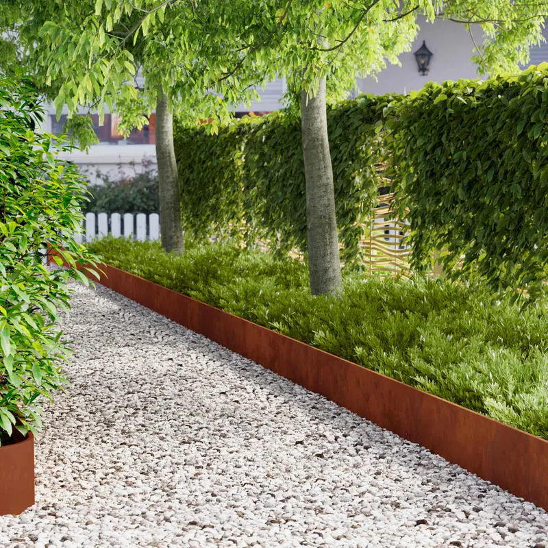 Vidaxl gazonrand 10 st 103 x 25 cm staal roestkleurig
