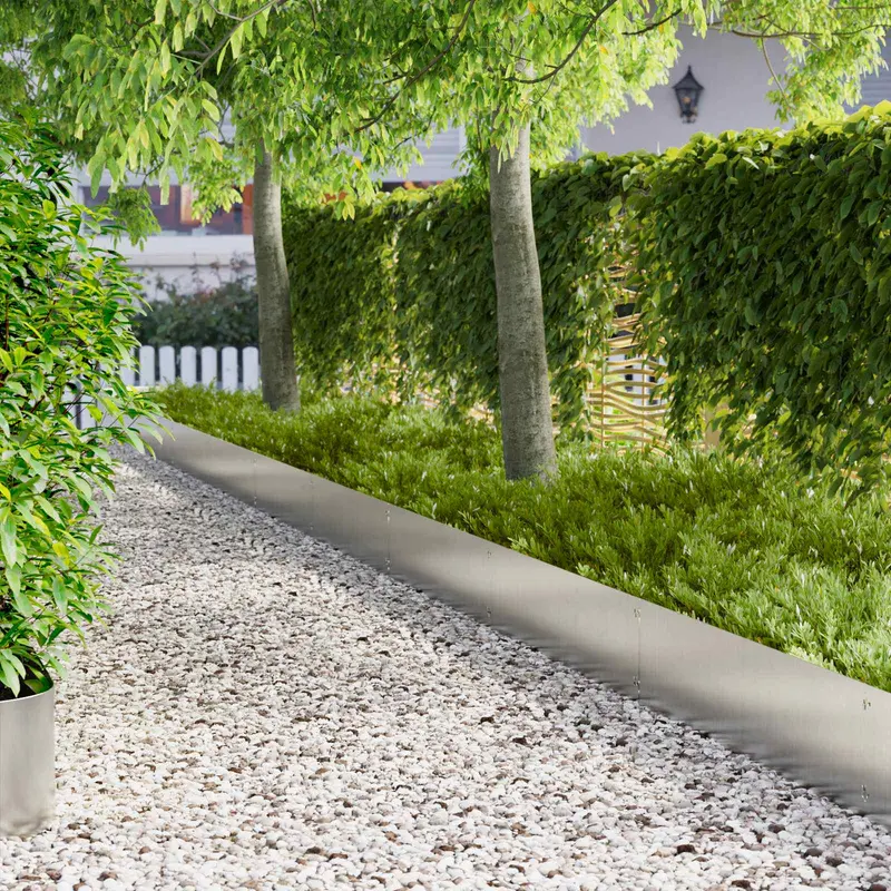Vidaxl gazonrand 10 st 103 x 30 cm staal zilver