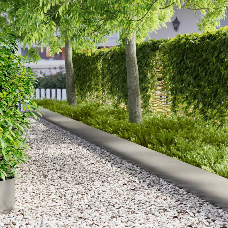 Vidaxl gazonrand 10 st 103 x 30 cm staal zilver