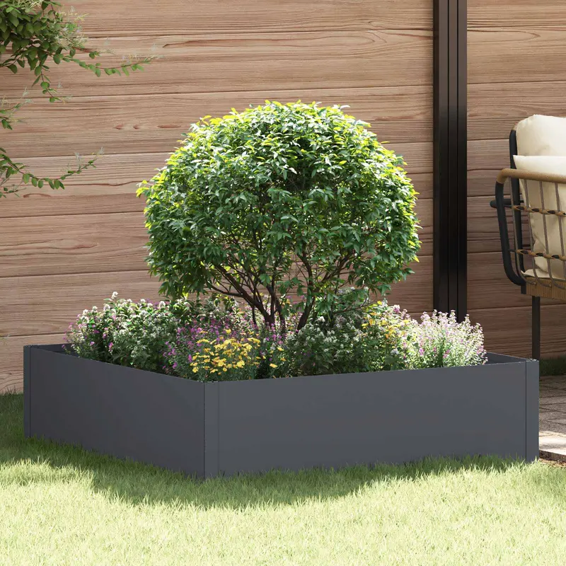 Vidaxl gazonrand 100 x 100 x 35 cm staal antracietkleurig