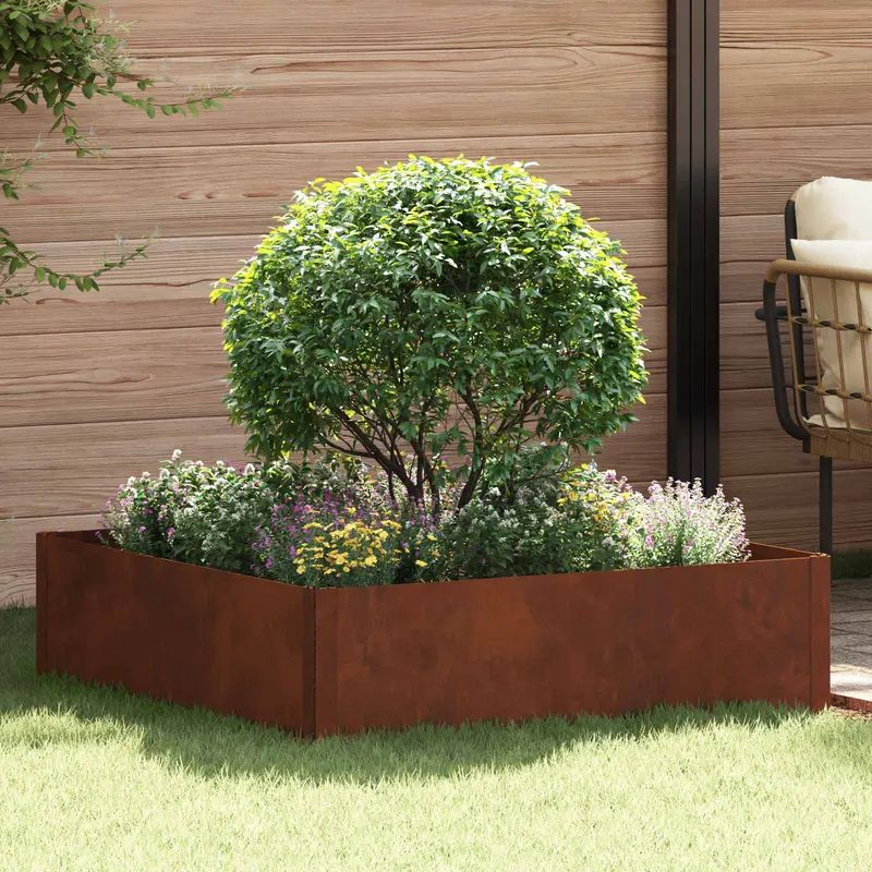 Vidaxl gazonrand 100 x 100 x 35 cm staal roestig