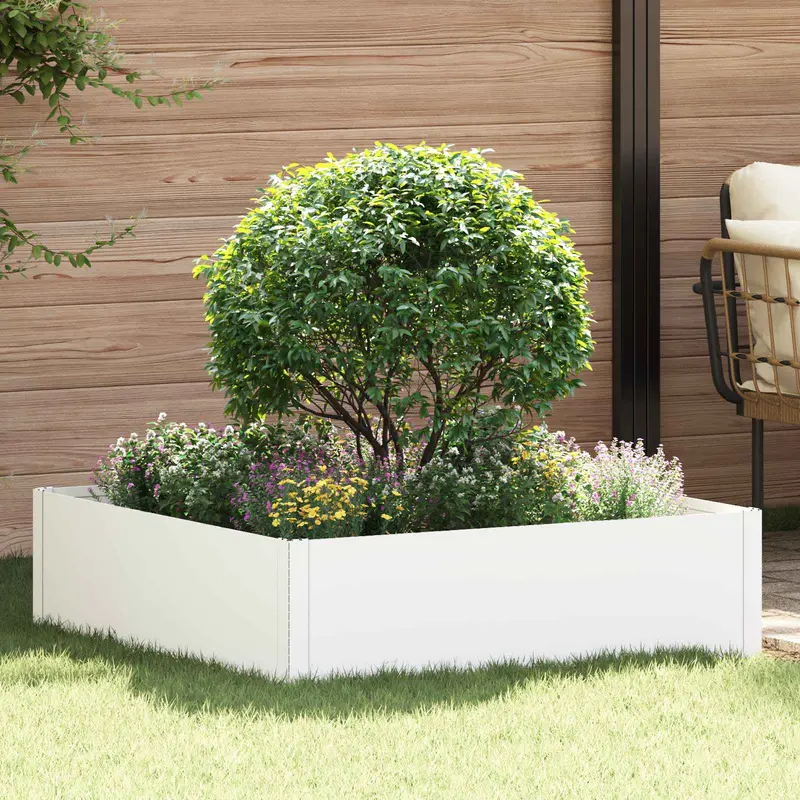 Vidaxl gazonrand 100 x 100 x 35 cm staal wit