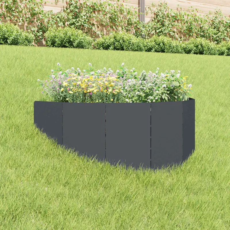 Vidaxl gazonrand 100 x 45 cm staal antracietkleurig