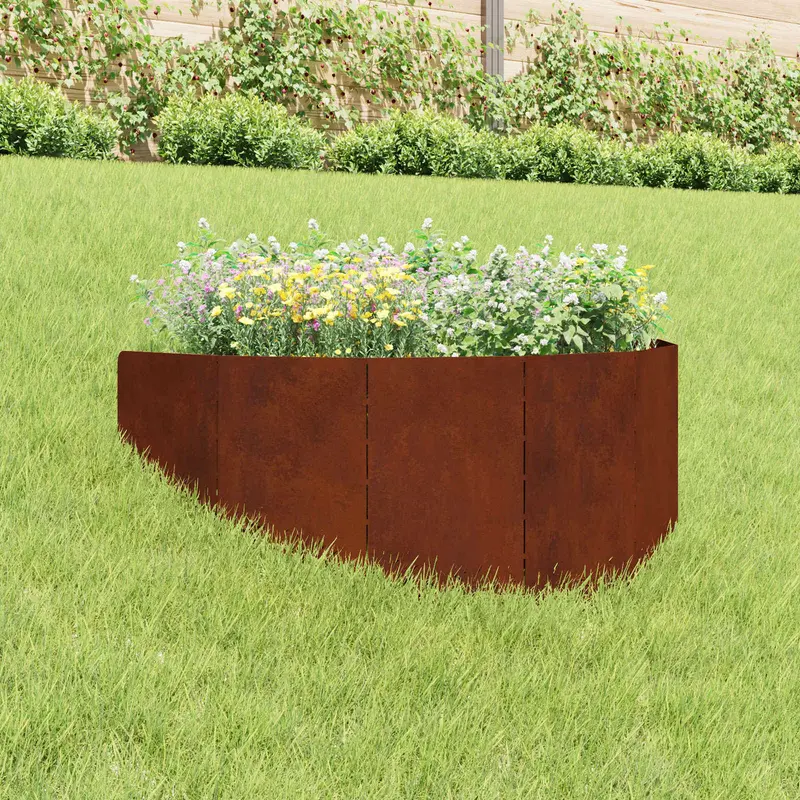 Vidaxl gazonrand 100 x 45 cm staal roestig