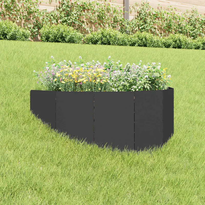Vidaxl gazonrand 100 x 45 cm staal zwart