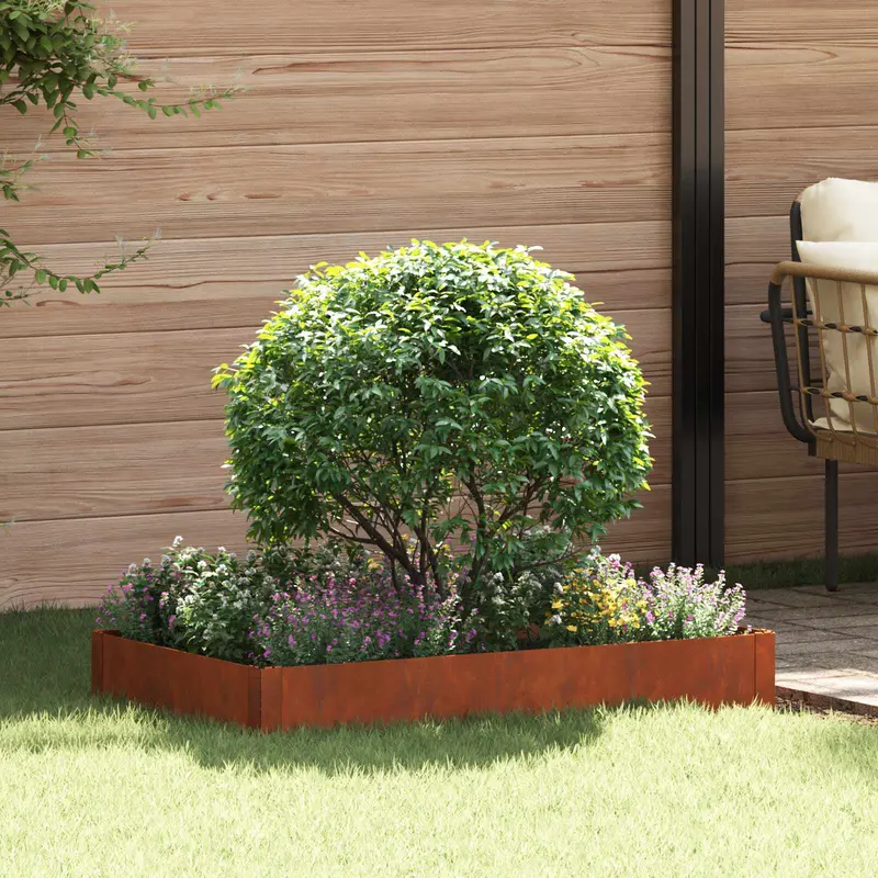 Vidaxl gazonrand 100 x 60 x 20 cm staal roestig