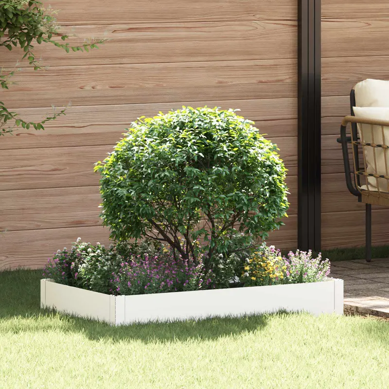 Vidaxl gazonrand 100 x 60 x 20 cm staal wit