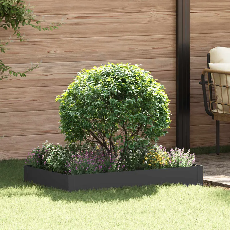 Vidaxl gazonrand 100 x 60 x 20 cm staal zwart