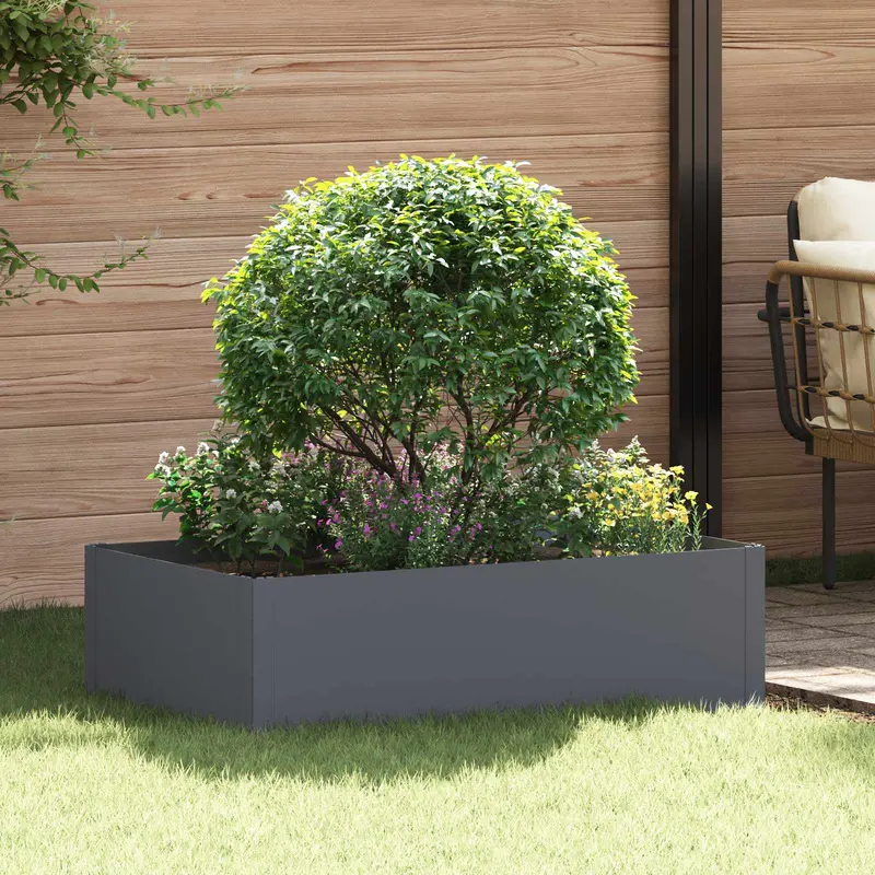 Vidaxl gazonrand 100 x 60 x 35 cm staal antracietkleurig