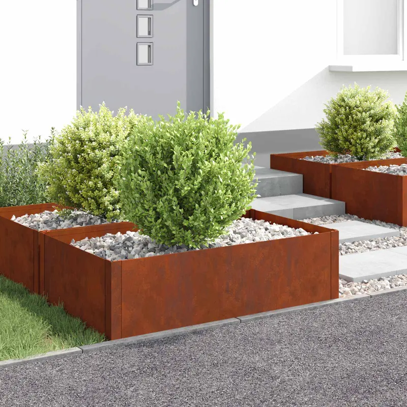 Vidaxl gazonrand 100 x 60 x 35 cm staal roestig