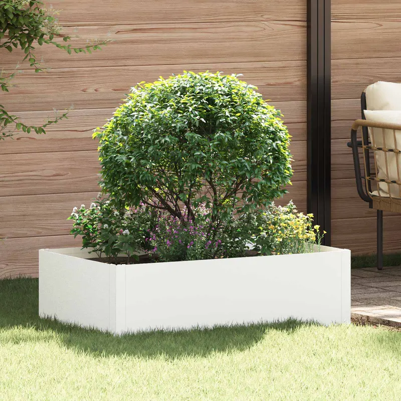 Vidaxl gazonrand 100 x 60 x 35 cm staal wit
