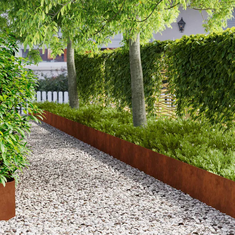 Vidaxl gazonrand 20 st 100 x 22 cm staal roestkleurig