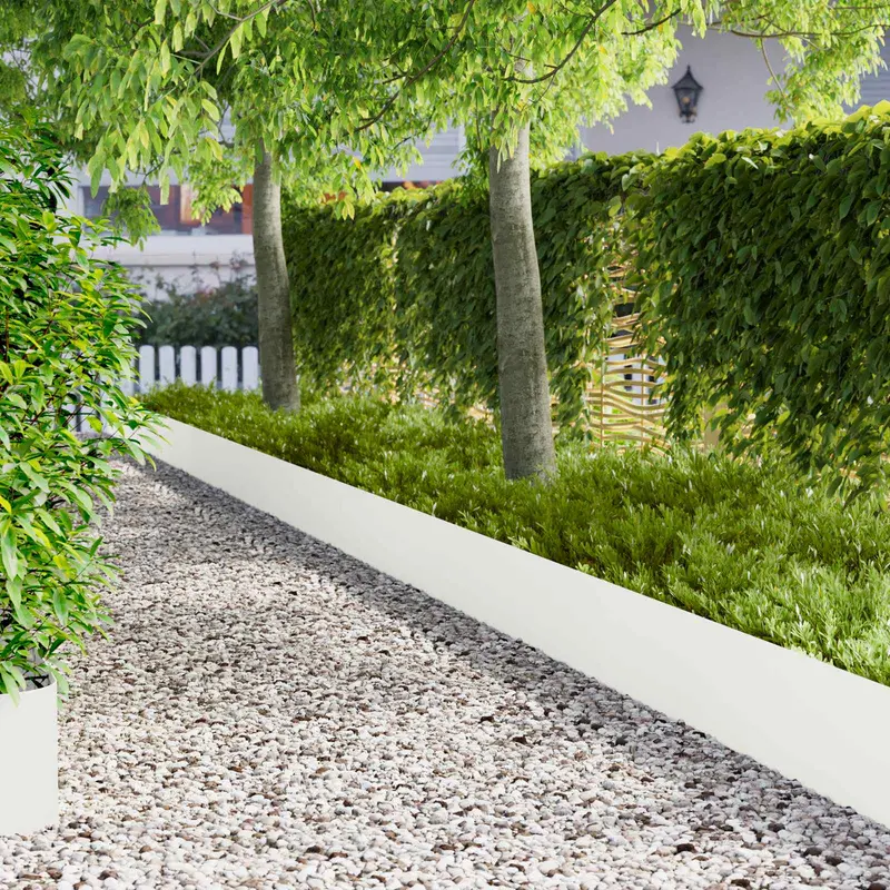 Vidaxl gazonrand 20 st 100 x 22 cm staal wit