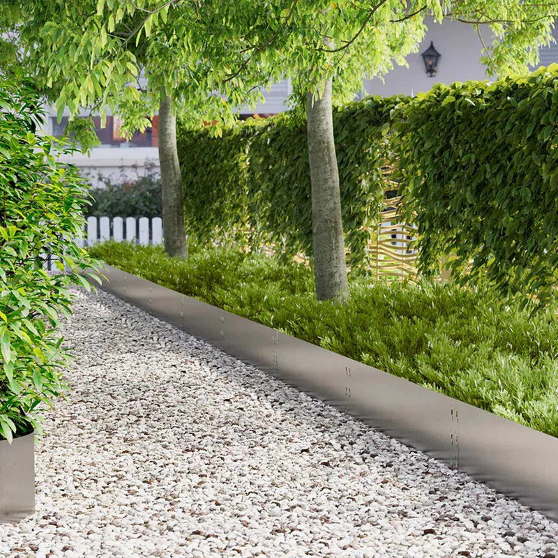 Vidaxl gazonrand 20 st 100 x 30 cm staal zilverkleurig